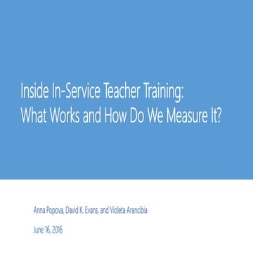 Inside in-service teacher training (RISE)