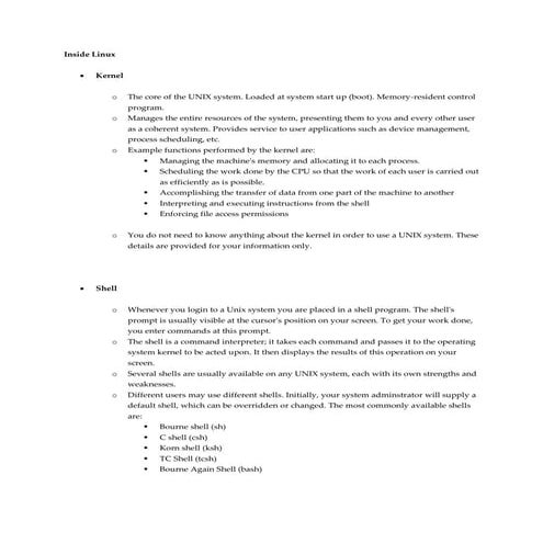 Unix architecture | Operating System | PPTX