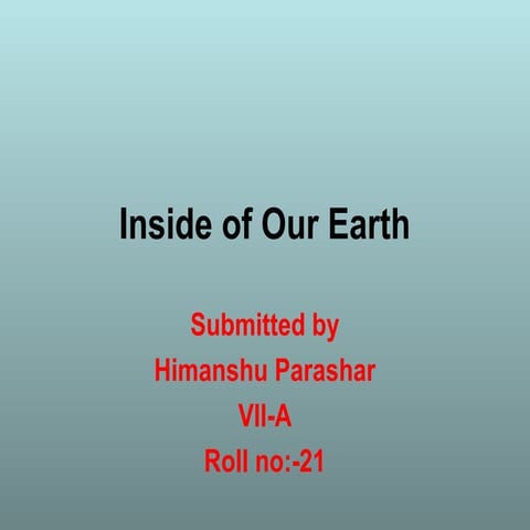 Inside our earth