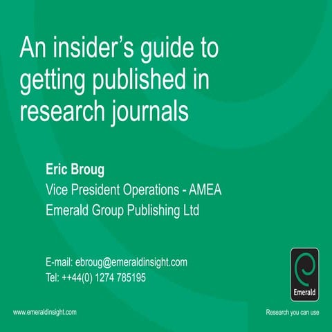 Insiders guide to getting published