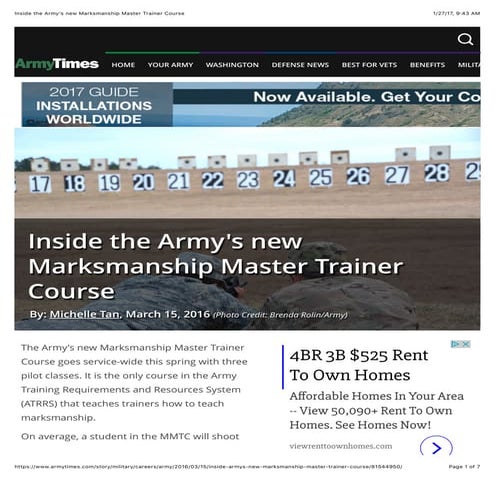 Inside the army #39 s new marksmanship master trainer course PDF