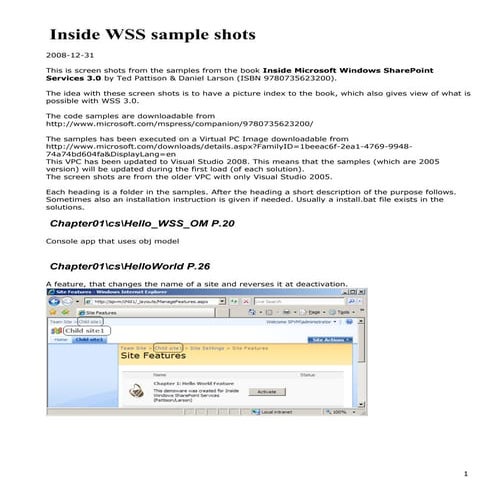 Inside WSS sample shots