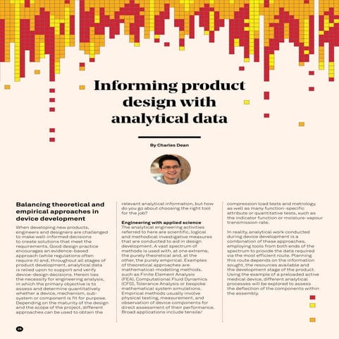 Informing product design with analytical data