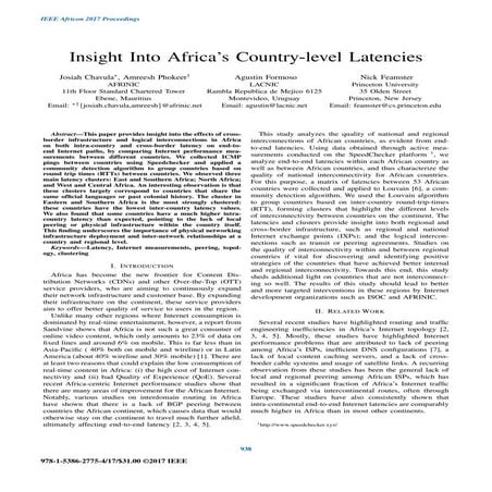 Insight Into Africa’s Country-level Latencies