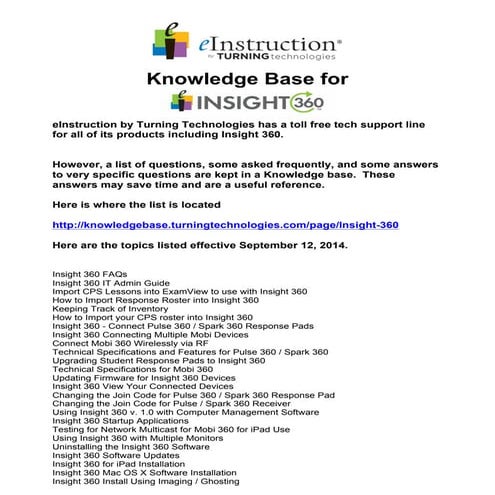 eInstruction by Turning Technologies Quick Start Sheet | PDF