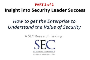 Insight into Security Leader Success Part 2