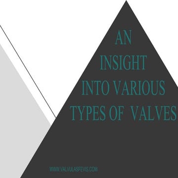 AN INSIGHT INTO VARIOUS TYPES OF VALVES