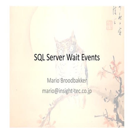 [INSIGHT OUT 2011] A24 sql server wait events(mario broodbakker)