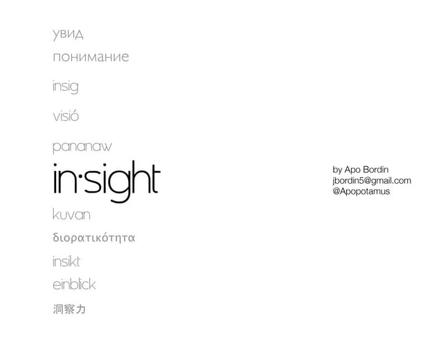 Insights are subjective