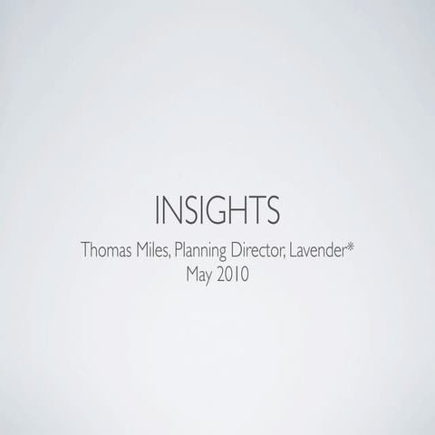 How to develop Insights