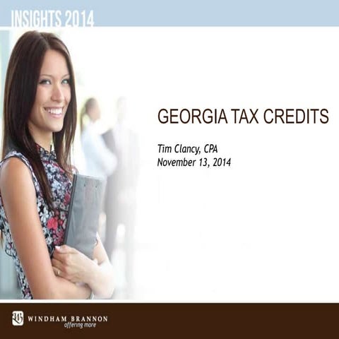Georgia Tax Credits - Tim Clancy