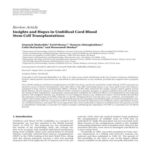 Hematopoietic Stem Cells Transplantation for Multiple Myeloma | PDF