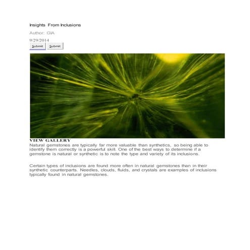 Insights from inclusions