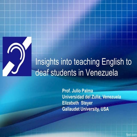 Insights into teaching deaf students  ven tesol
