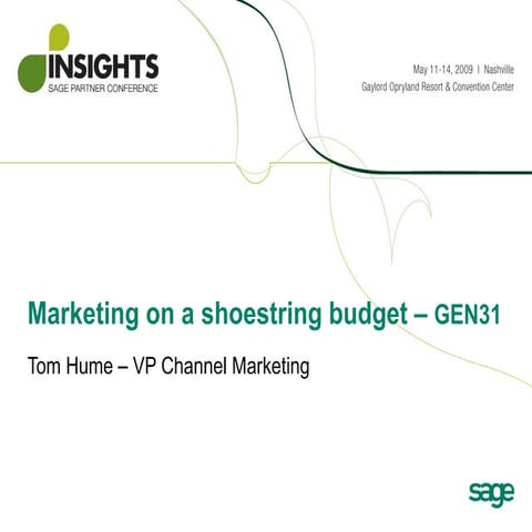 Marketing On A Shoestring Budget 5 14 09 Final