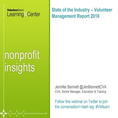 Nonprofit Insights: State of the Industry - Volunteer Management Progress Report