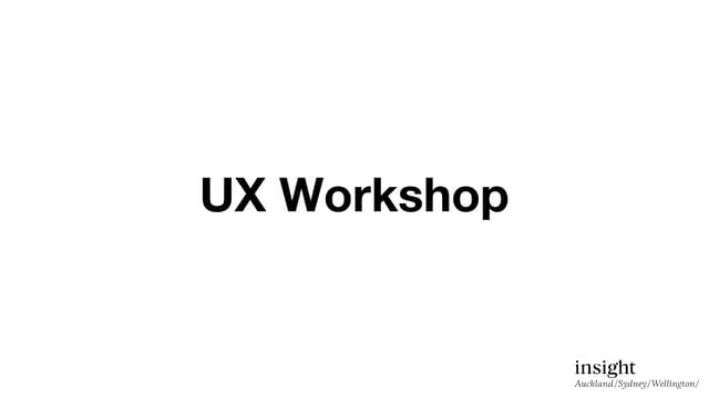 UX workshop