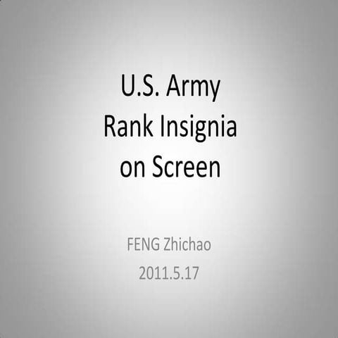 U.S. Army Rank Insignia on Screen
