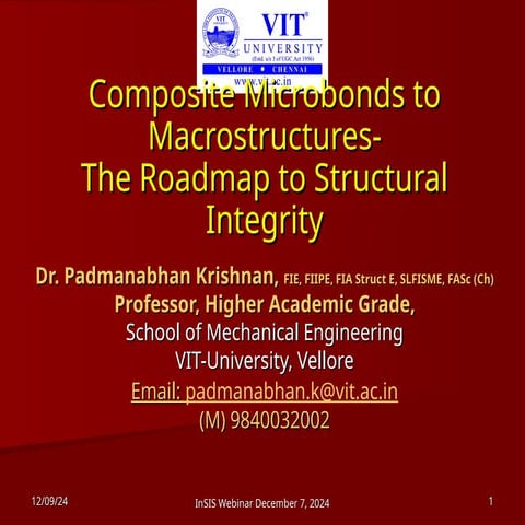 InSiS Talk webinar on Structural Integrity of composites and mesomechanics
