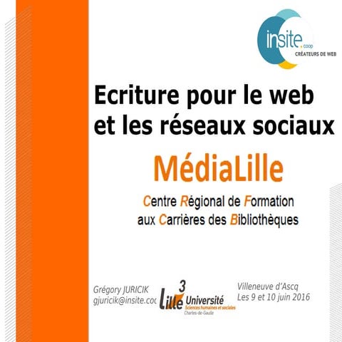 Insite   formation medialille 2016 - v1
