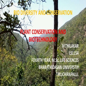 In situ and ex situ conservation