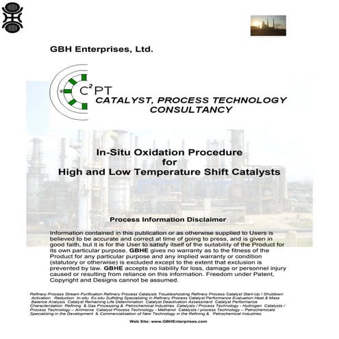 In-Situ Oxidation Procedure for High and Low Temperature Shift Catalysts
