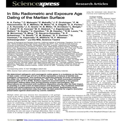 In situ radiometric_and_exposure_age_dating_of_the_martian_surface