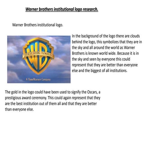 Institutional logo warner brothers | PPTX