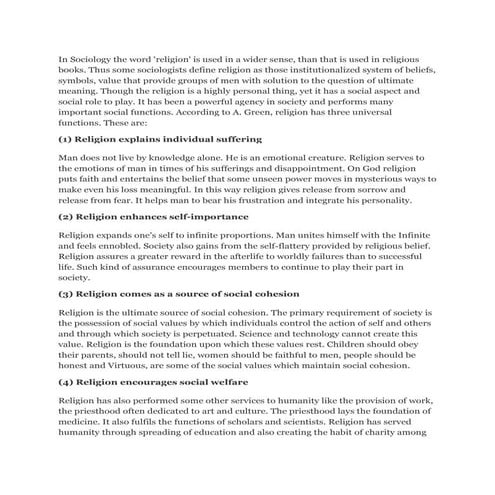 In sociology the word