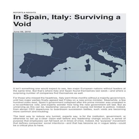 In Spain, Italy Surviving a Void. Korn Ferry Institute | PDF