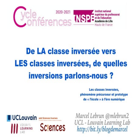 De LA classe inversée vers  LES classes inversées, de quelles inversions parl...