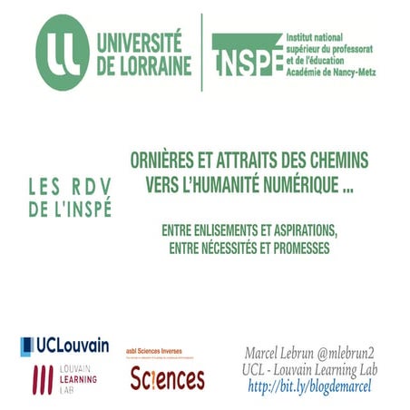 Ornières et attraits des chemins vers l’humanité numérique ... entre enliseme...