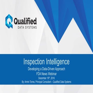FDA News Webinar - Inspection Intelligence