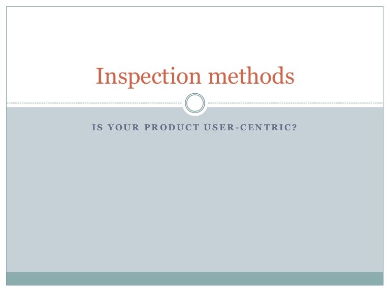 Inspection methods