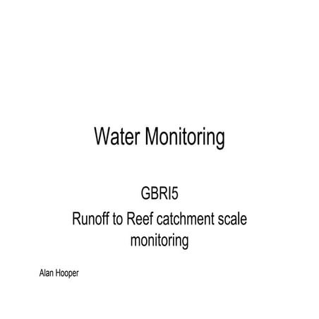 Inspect typical water monitoring equipment alan hooper