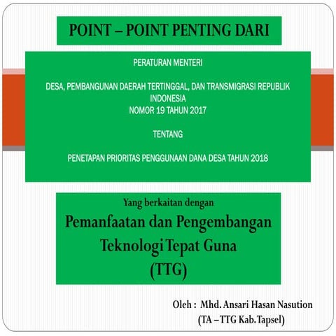 Inspirasi Tentang Teknologi Tepat Guna (TTG)