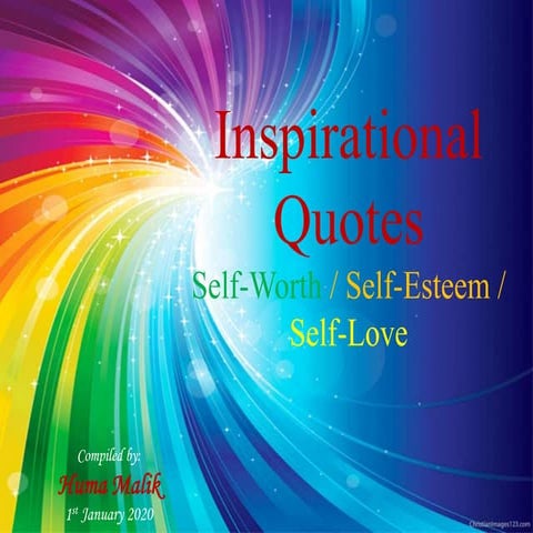 INSPIRATIONAL QUOTES (Self Worth, Self Esteem, Self Love)