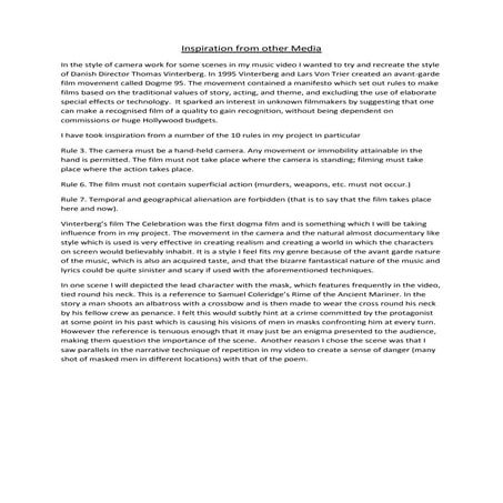 Inspiration from other media