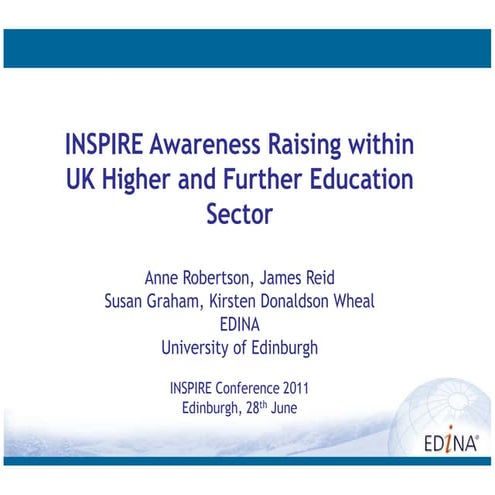 Presentation on INSPIRE and Higher Education (2 of 2)