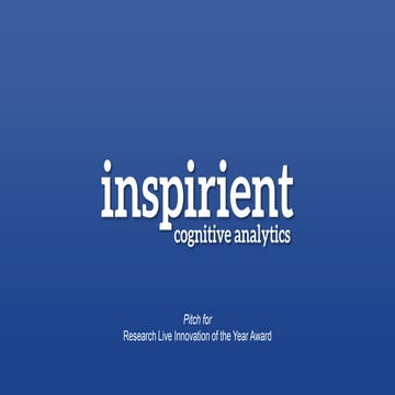 Inspirient's Pitch for the MRS Research Live Innovation of the Year Award 2023