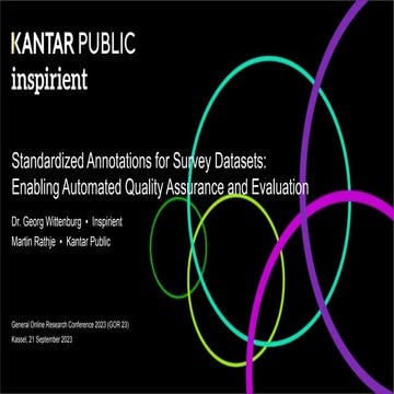 Standardized Annotations for Survey Datasets: Enabling Automated Quality Assurance and Evaluation