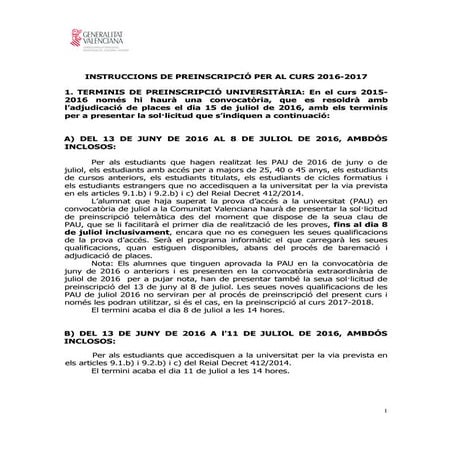 INSTRUCCIONS PREINSCRIPCIÓ UNIVERSITÀRIA 2016