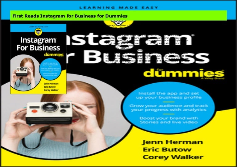 First Reads Instagram for Business for Dummies