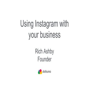 HOW TO USE INSTAGRAM FOR BUSINESS | PDF