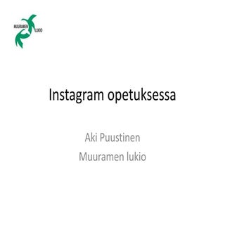 Instagram opetuksessa
