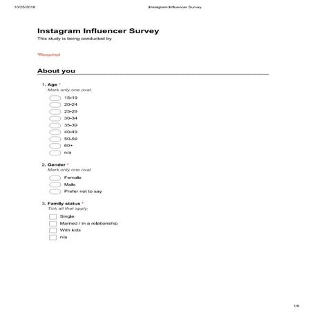 Research questionnaire - Instagram posts perception