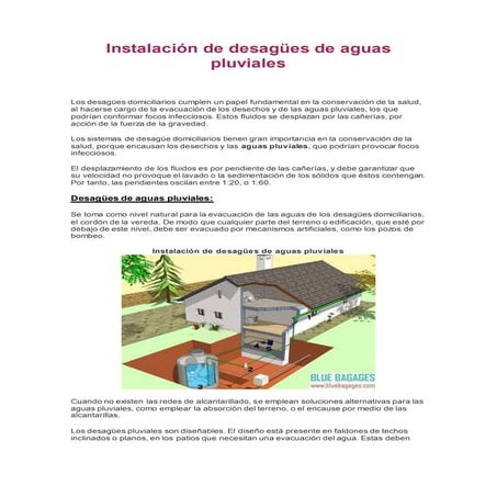 Instalación de desagües de aguas pluviales