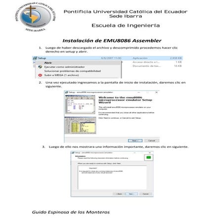 Instalación de emu8086 assembler | PDF