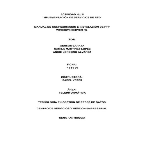 Instalación servicio FTP en Windows Server 2008.