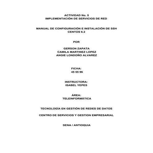 Instalación de SSH en CentOS 6.2